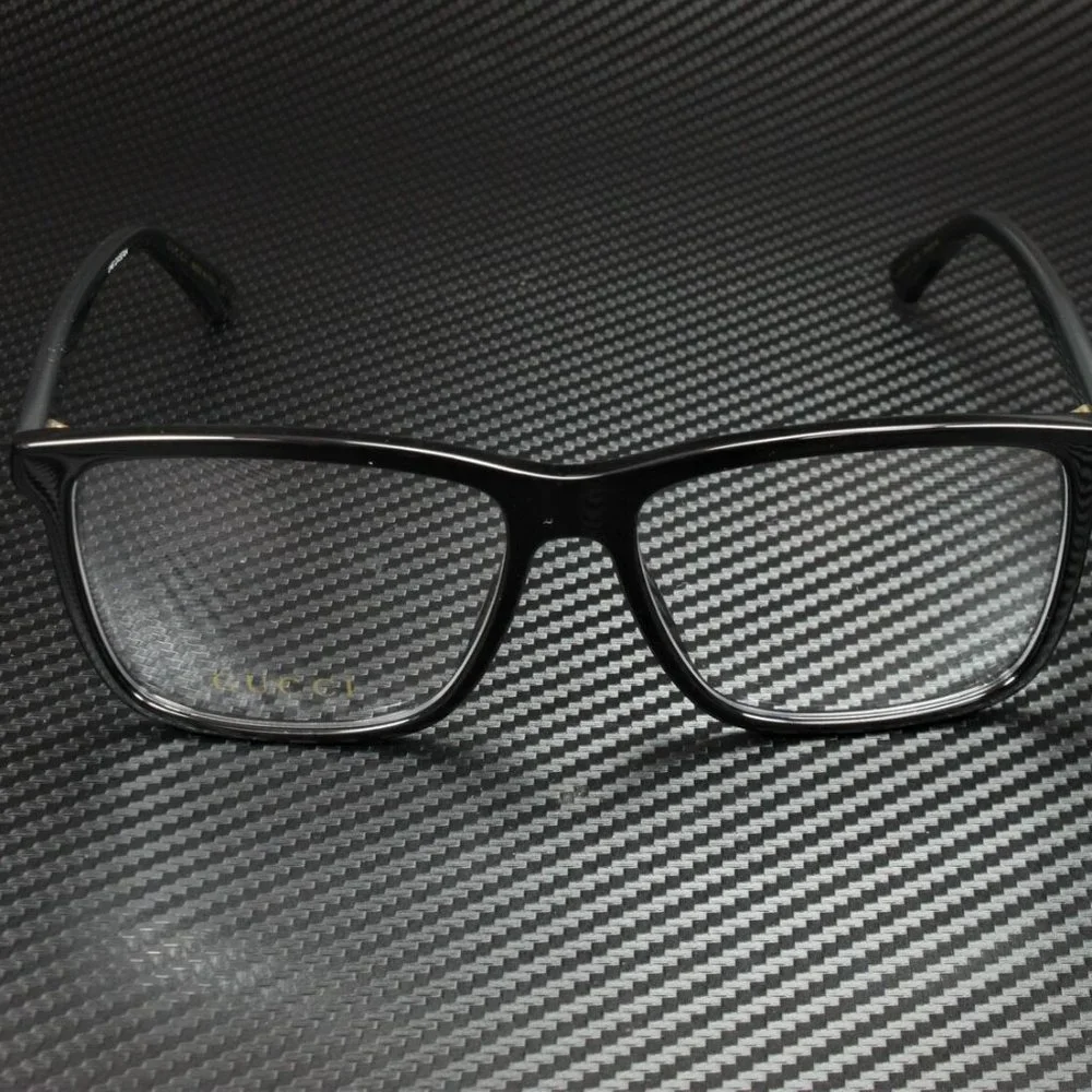 Gucci Men's Shiny Black 57mm Eyeglasses